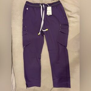 Figs Medium Petite Soeng Double Utility Scrub Pants in Eggplant